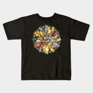 Cat Mandala - Cat Cyclone Kids T-Shirt